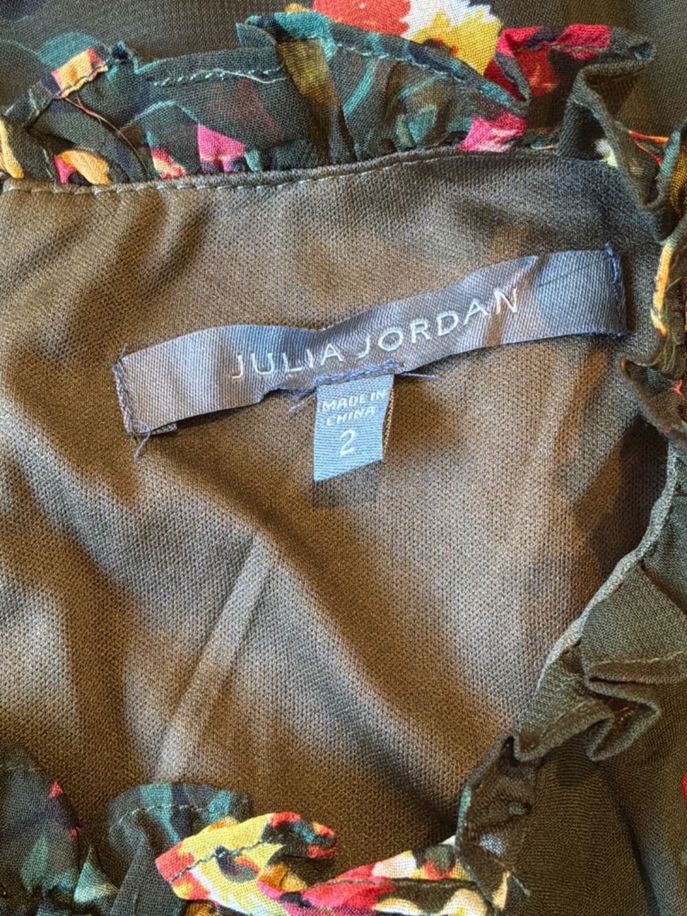 Julia Jordan Midi Dress Olive Multi Floral Size 2 (Video) - Picture 8 of 10